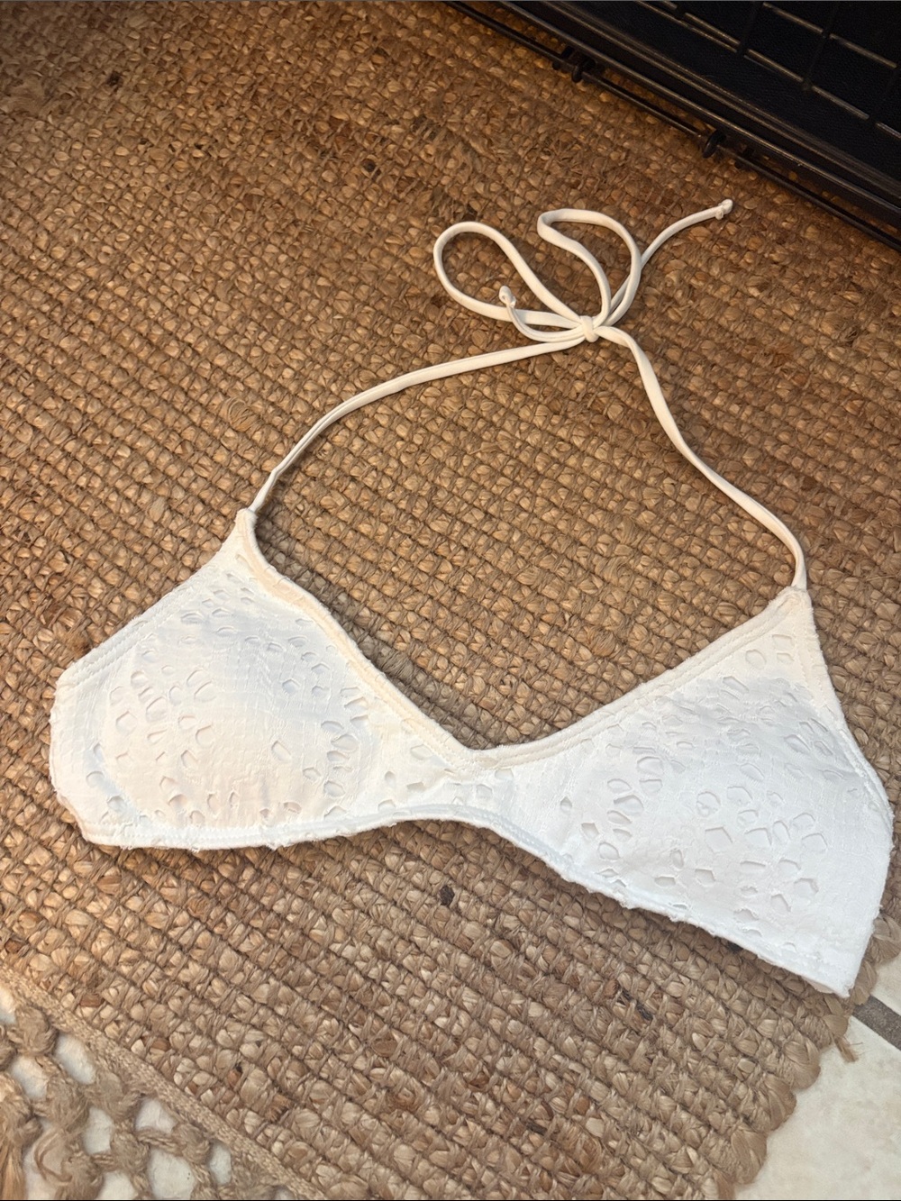 Ron Jon White Lace Triangle Bikini Top